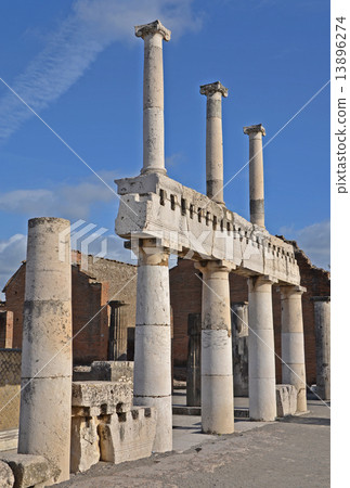 The remains of the two tier colonnade on the forum, Pompeii 13896274