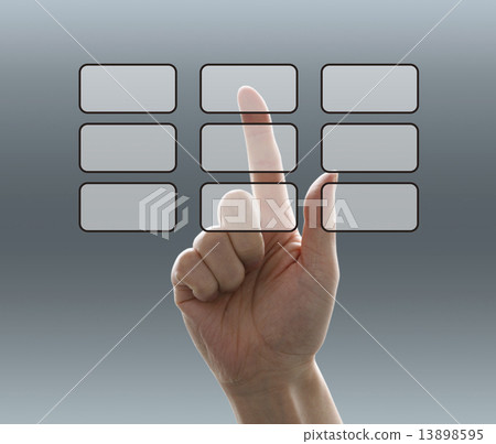 Touch panel Male hand Touch panel Male hand 13898595