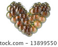 bubbles in the form of heart on a white background 13899550