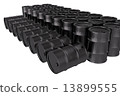 Black oil Barrels on white background 13899555