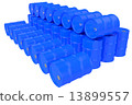 Blue oil Barrels on white background 13899557
