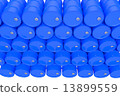 Blue oil Barrels on white background 13899559
