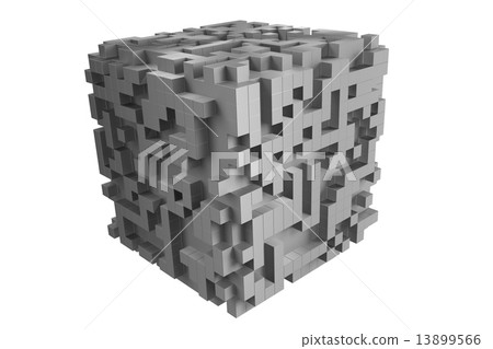 gray cube consisting of various cubes 13899566