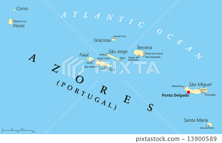 Azores Political Map 13900589
