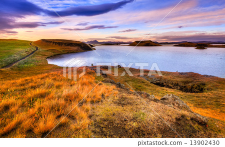 Sunset at Lake Myvatn 13902430