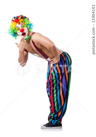 Funny clown isolated on white Funny clown isolated on white 13904101