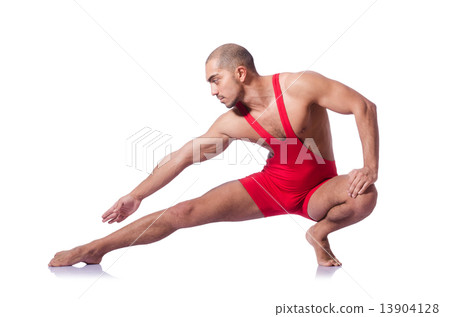 Young wrestler isolated on the white Young wrestler isolated on the white 13904128