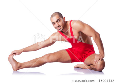 Young wrestler isolated on the white Young wrestler isolated on the white 13904132