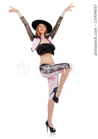 Woman toreador isolated on the white 13904697