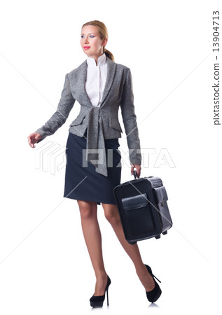 Attractive businesswoman isolated on white 13904713