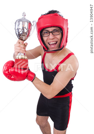 Funny boxer isolated on the white background Funny boxer isolated on the white background 13904947