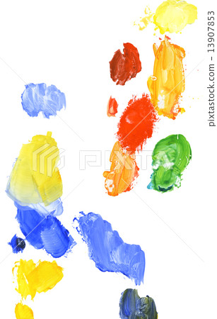 托盤上的彩色丙烯酸漆 13907853