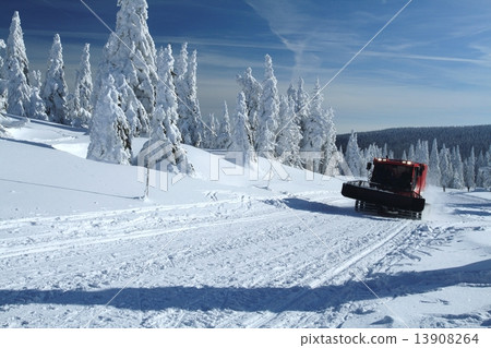 Winter Landscape with a Snow Cat 13908264