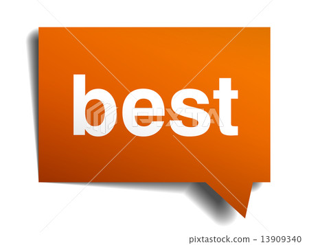 best orange speech bubble isolated on white 13909340