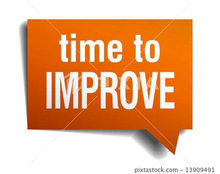 time to improve orange speech bubble isolated on white 13909491