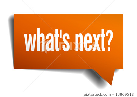 whats next orange speech bubble isolated on white 13909518