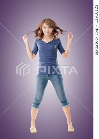 Excited Asian young girl Excited Asian young girl 13910122