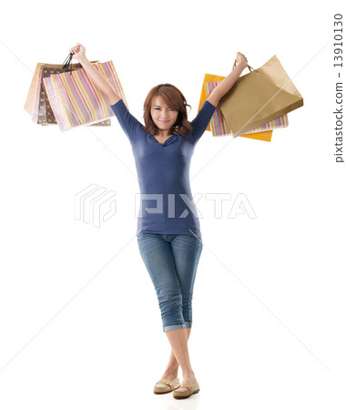 Cheerful shopping woman Cheerful shopping woman 13910130