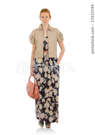 Woman in fashion dress concept on white Woman in fashion dress concept on white 13910594