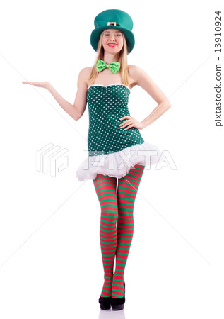 Woman in saint patrick concept 13910924