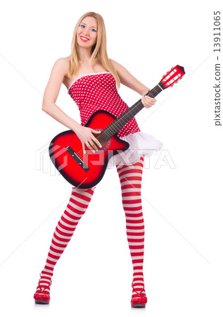 Young guitar player isolated on white Young guitar player isolated on white 13911065