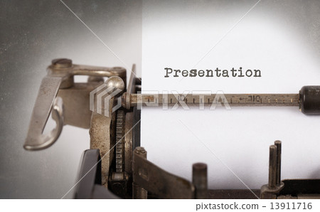 Vintage inscription made by old typewriter 13911716