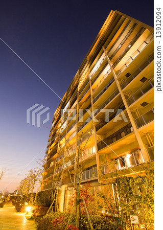 High-rise apartment at dusk 13912094