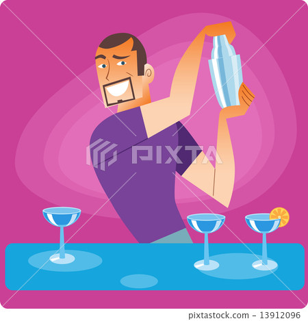 Stylish bartender prepares a cocktail 13912096
