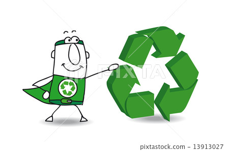 Super Hero with a recyling sign 13913027