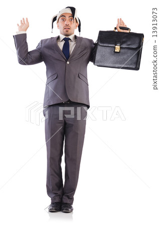 Businessman clown isolated on white 13913073