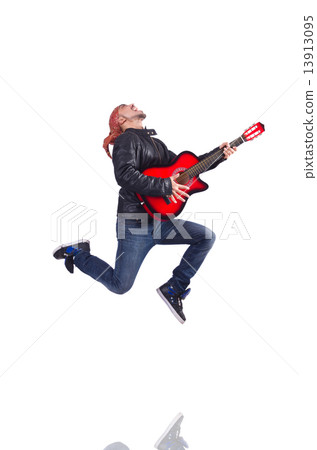 Guitar player isolated on white Guitar player isolated on white 13913095