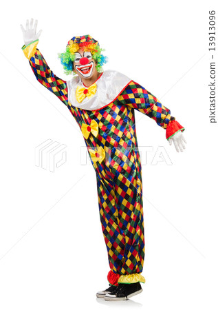 Funny clown isolated on white Funny clown isolated on white 13913096