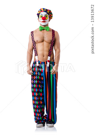 Funny clown isolated on white Funny clown isolated on white 13913672