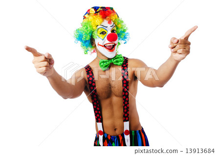 Funny clown isolated on white 13913684