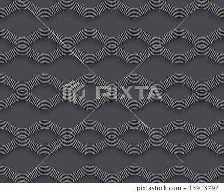 Geometrical ornament 3d wavy lines on gray background 13913792