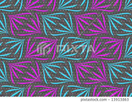 Textured ornament with purple and blue floral elements 13913863