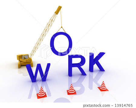 3d imagen of construction site, including cranes and lifting mac 13914765