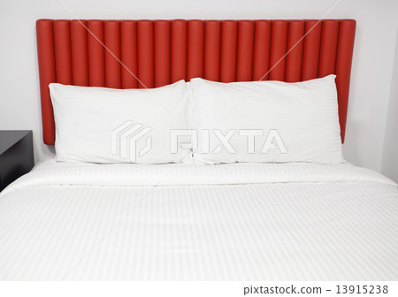 Bed with headboard and pillows Bed with headboard and pillows 13915238