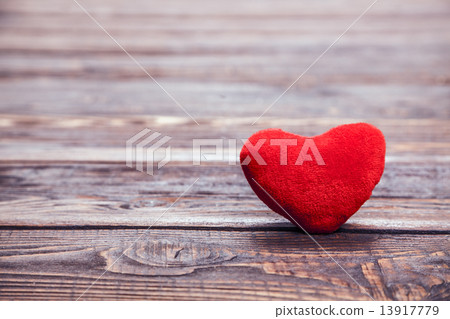 Love heart on breakage wood texture background 13917779