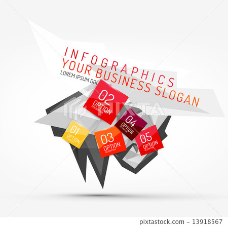 Modern polygonal origami paper infographics Modern polygonal origami paper infographics 13918567