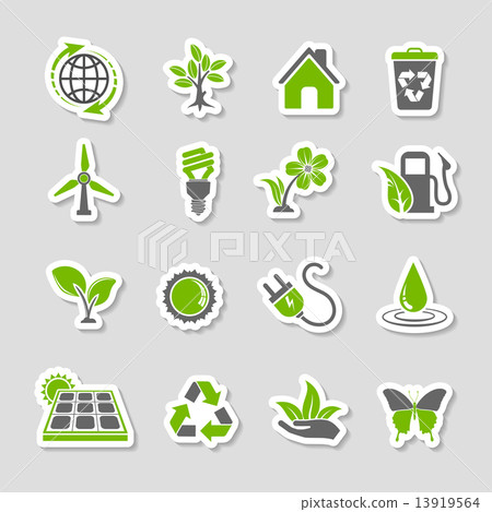 Environment Icons Sticker Set 13919564