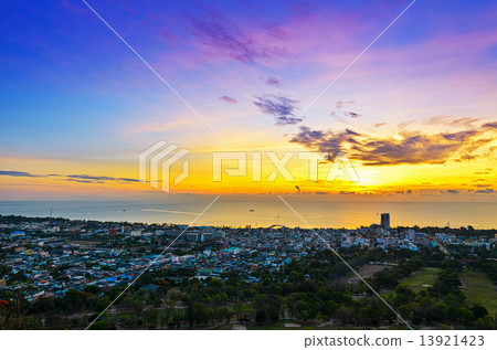 Landscape Hua Hin city at sunrise Landscape Hua Hin city at sunrise 13921423