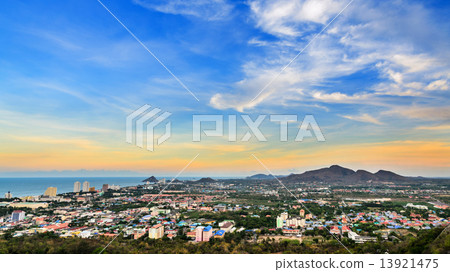 Colorful sky over the Hua Hin city 13921475