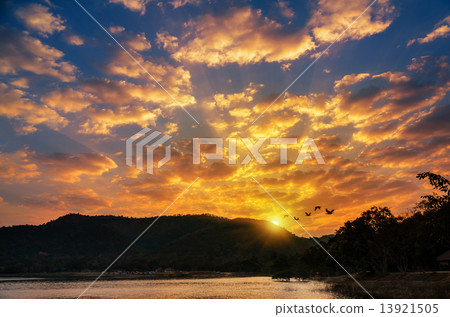 Sunrise over mountain 13921505