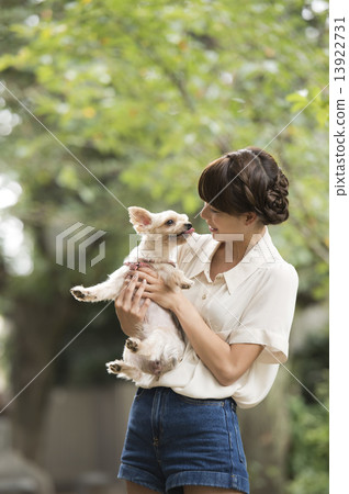 Dog and lady 13922731