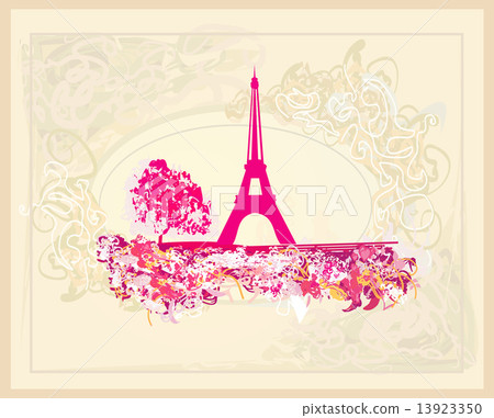 vintage retro Eiffel tower abstract card vintage retro Eiffel tower abstract card 13923350