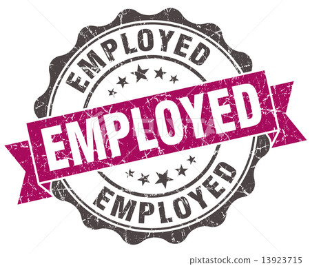 employed grunge violet seal isolated on white 13923715