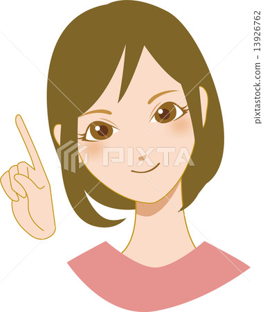 A woman pointing her finger - Stock Illustration [13926762] - PIXTA