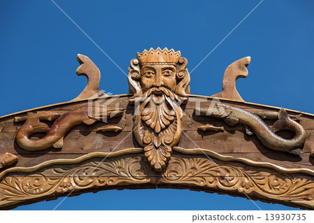 Neptun or Poseidon face head signboard 13930735