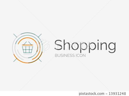 Thin line neat design logo, shopping cart icon Thin line neat design logo, shopping cart icon 13931248